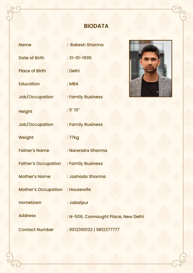 Biodata Template 3